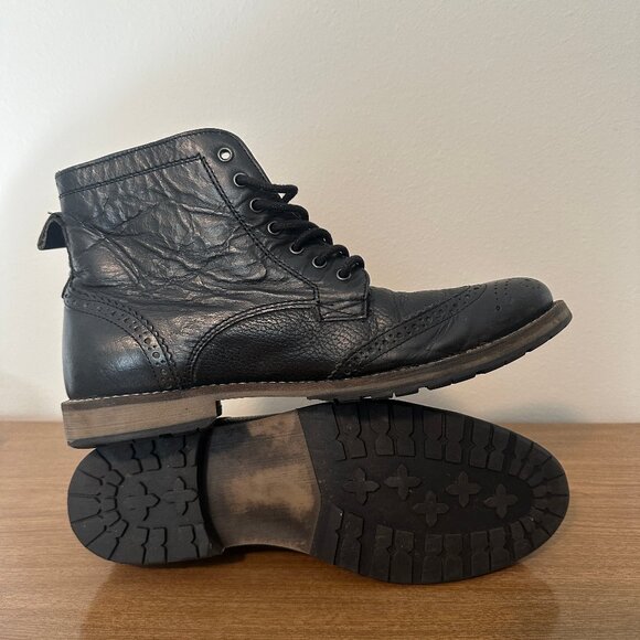 TOPMAN Wingtip Boots (black) - Picture 4 of 12